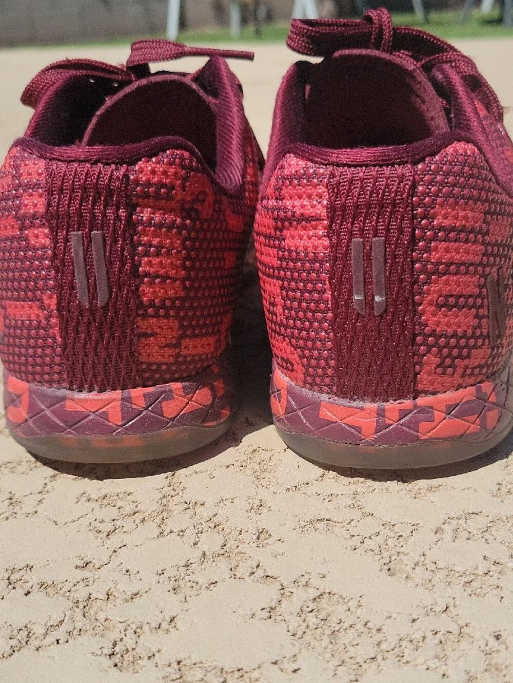 NOBULL Burgundy and Coral Knit Sneakers
